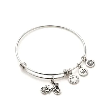 Urban Leaves Bicycle Bangle, vintage silver
