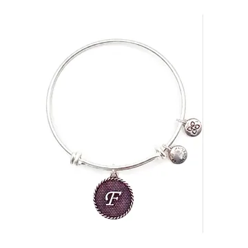 Urban Leaves Initial F Bangle, vintage silver