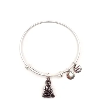 Urban Leaves Buddha Bangle, silver tone