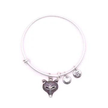 Urban Leaves Panda Bangle, vintage silver
