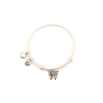Urban Leaves Butterfly Bangle, vintage silver