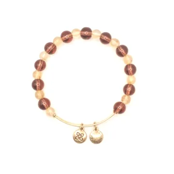 Urban Leaves Purple Pearls Bangle, vintage gold