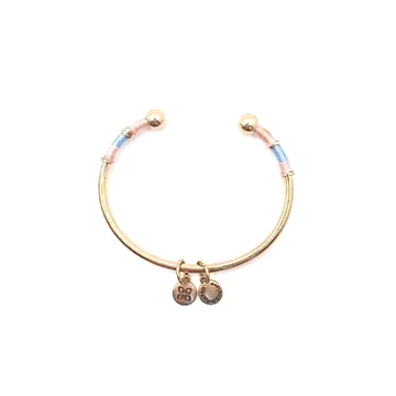 Urban Leaves Gypsy Blue Bangle, gold tone