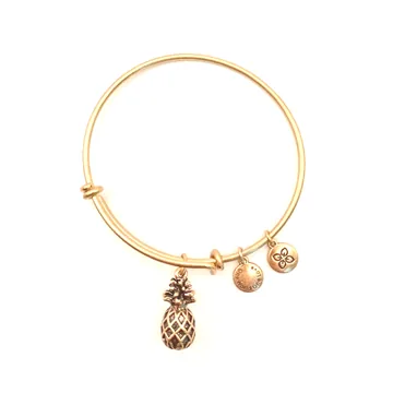 Urban Leaves Pineapple Bangle, gold tone