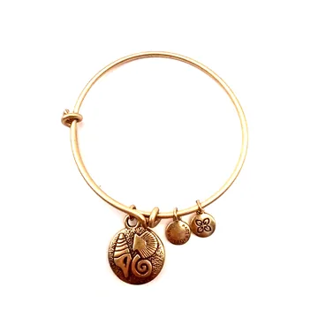 Urban Leaves Seashell Bangle, gold tone