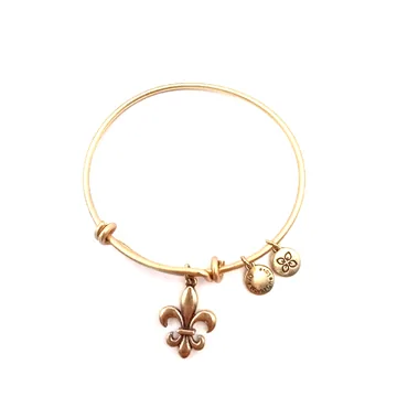 Urban Leaves Fleur-de-Lis Bangle, gold tone