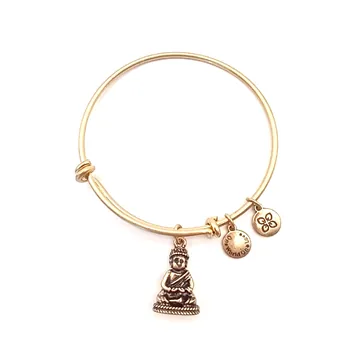Urban Leaves Buddha Bangle, vintage gold