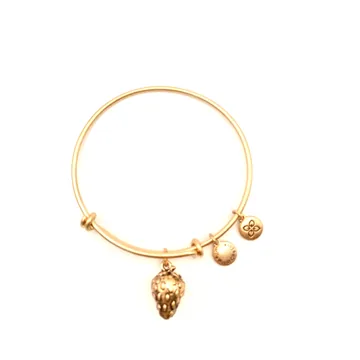 Urban Leaves Strawberry Bangle, gold tone