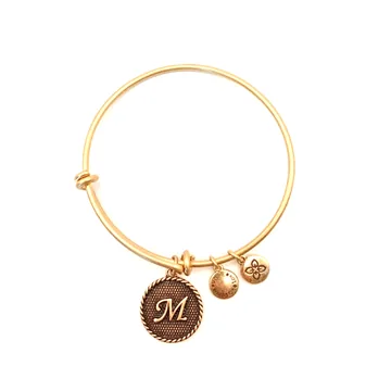 Urban Leaves Initial M Bangle, gold tone