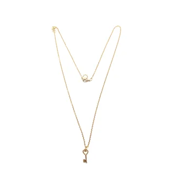 Urban Leaves Key Necklace, vintage gold